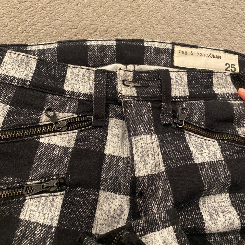 Rag and Bone - Size 25; Black and White checkered jeans - Picture 2 of 3